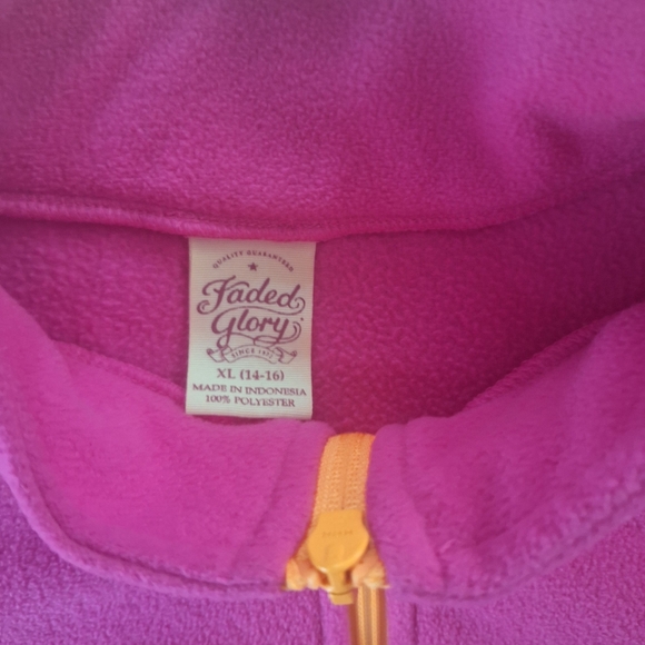 Faded Glory Pink Pullover Jacket XL (14/16) - Picture 4 of 7